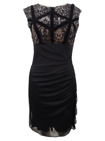 Betsy and adam hotsell ruched lace sheath dress