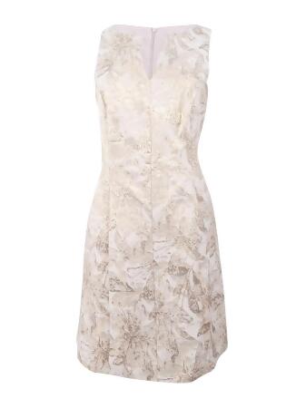 Connected Women's Floral-Print Metallic Dress 