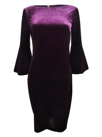 Calvin klein velvet discount bell sleeve dress