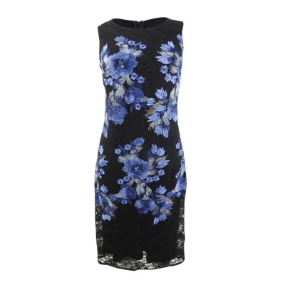 DKNY Women's Embroidered Lace Floral Sheath Dress 