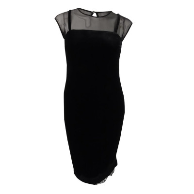 SL Fashions Women's Fashions Black Velvet Slip Dress 