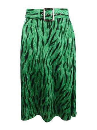 INC International Concepts Women's Belted Printed Midi Skirt