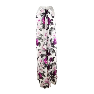 Calvin Klein Women's Plus Embellished Floral-Print Gown (24W, Jazzberry Multi) 
