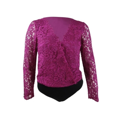 Leyden Women's Lace Bodysuit (L, Magenta) 