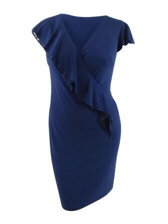 ralph lauren ruffle trim jersey dress