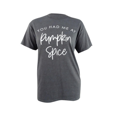 Love Tribe Women's Plus You Had Me At Pumpkin Spice Graphic T-Shirt (1X, Grey) 