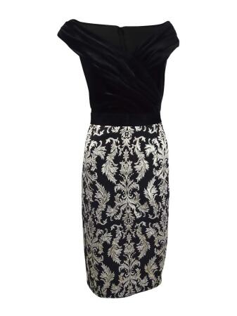 Tadashi Shoji Women's Jacquard Velvet Cocktail Dress 