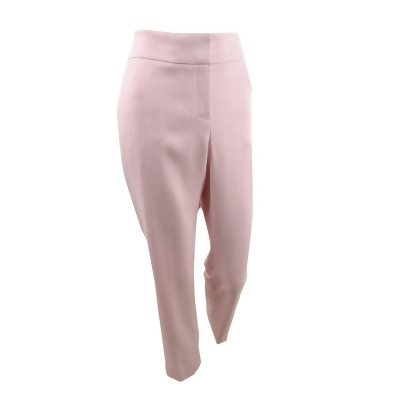 Kasper Women's Petite Herringbone Straight-Leg Dress Pants(12P, Tutu Pink/White) 
