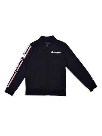 Champion Little Girls Logo Track Jacket (5, Black) 