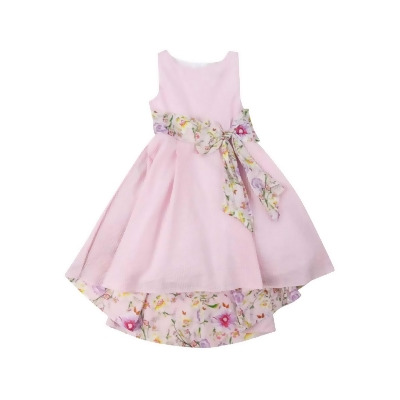 Rare Editions Toddler Girls Metallic Floral-Bow Dress (2T, Blush) 