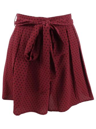 Michael Michael Kors Women's Mod Dot Tie-Waist Shorts (10, Dark Brandy/Black) 