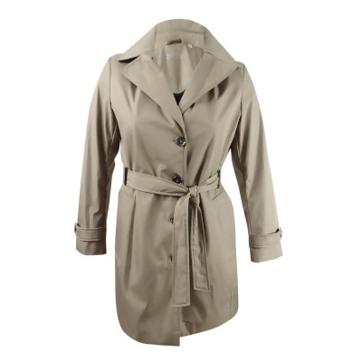 Calvin Klein Women's Petite Belted Hooded Water Resistant Trench-Coat 