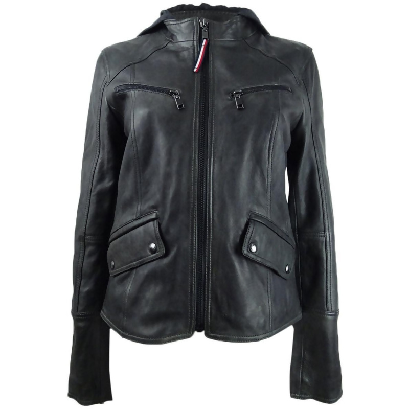 tommy hilfiger ladies leather jacket