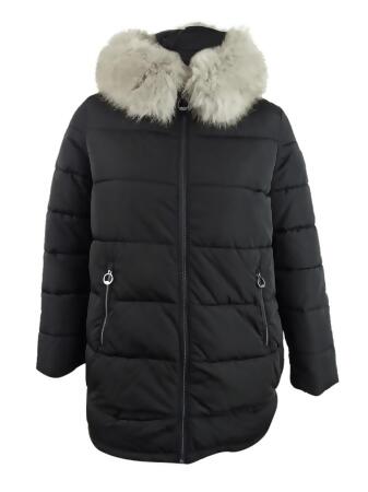 Black Canada Cropped Puffer Jacket With Fur Hood – lexifashionuk