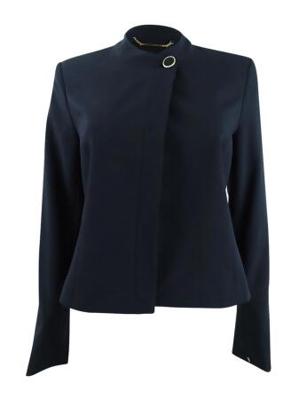 Calvin Klein Women's Snap-Button Jacket (2, Navy) 