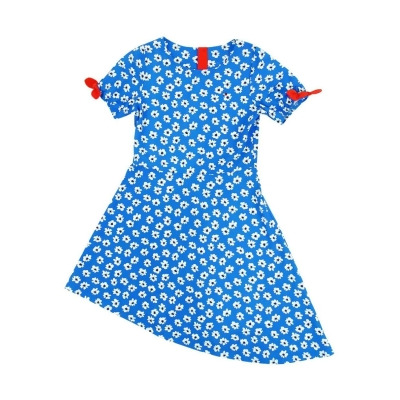 Tommy Hilfiger Big Girls Asymmetrical Floral-Print Dress (L, Directoire Blue) 