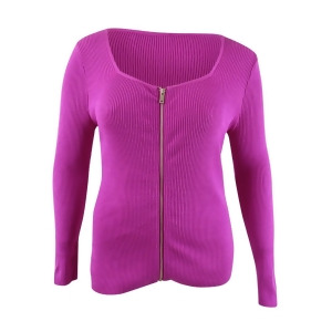 UPC 732998169666 product image for Inc International Concepts Women's Square Neck Zip-Front Sweater Xl Magenta - Al | upcitemdb.com