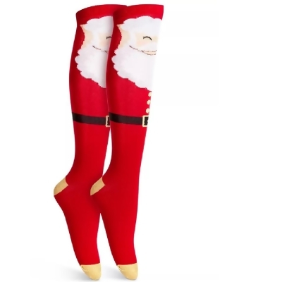 Charter Club Women's Holiday Knee-High Socks Santa (One Size, Red) 