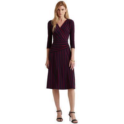 Lauren Ralph Lauren Women's Striped Jersey Dress (2, Navy/Red) 
