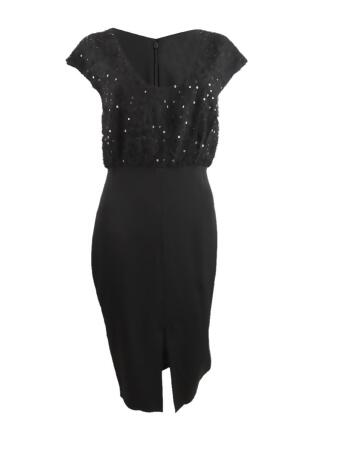 Rachel Zoe Women's Mayberry Eyelash Sequins Dress (0, Black) 