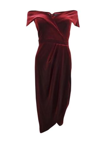 Xscape velvet dress sales burgundy