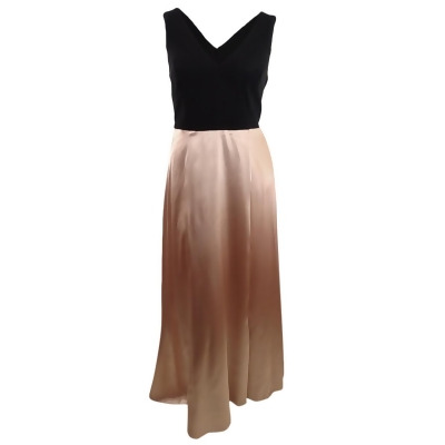 Betsy & Adam Women's Plus Size Tulip-Skirt Gown (18W, Black/Rose Gold) 
