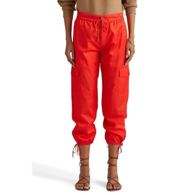 Lauren Ralph Lauren Women's Cropped Cotton-Blend Cargo Pants (10, Red) 