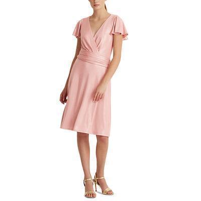 Lauren Ralph Lauren Women's Foiled Jersey Cocktail Dress (2, Pink) 