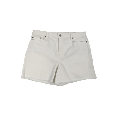 Lauren Ralph Lauren Women's Plus High-Rise Denim Shorts (14W, White Wash) 