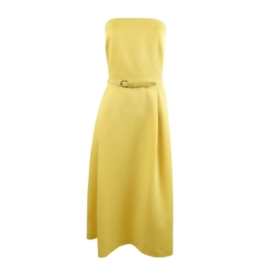 Lauren Ralph Lauren Women's Strapless Faille Cocktail Dress (10, Yellow Bloom) 
