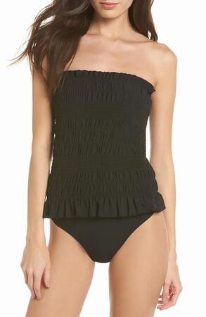 Tory burch smocked hot sale one piece swimsuit