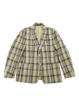 Lauren Ralph Lauren Men's Classic-Fit Ultraflex Linen Blazer (44S, Tan/Blue)