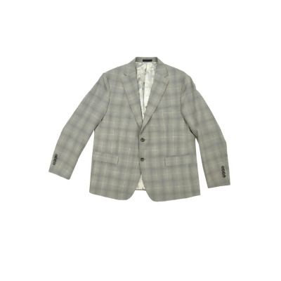 Tallia Men's Classic-Fit Plaid Suit Separate Jacket (44S, Grey/Blue) 