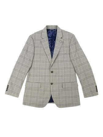 Nautica Men's Modern-Fit Plaid Sport Coat (40L, Grey)