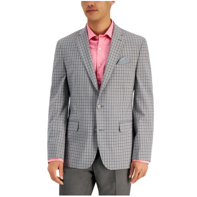 Bar III Men's Slim-Fit Textured Linen Suit Separate Jacket (46R, Grey) 