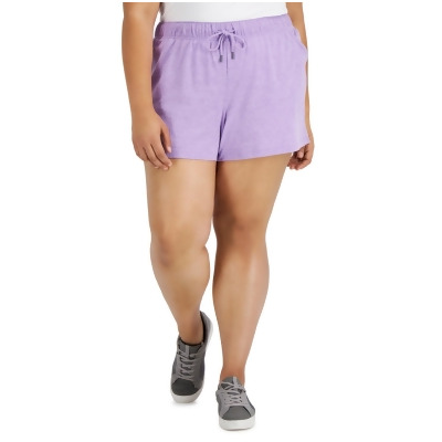 ID Ideology Plus Size Women's Retro Drawstring Shorts (4X, Lupine Heather) 