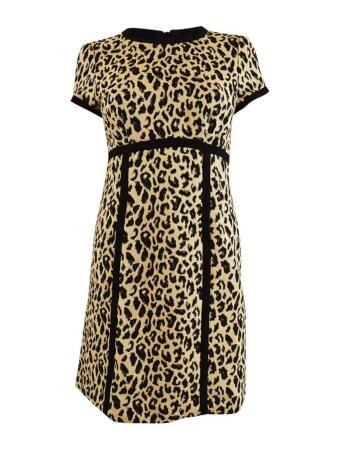Nanette Lepore Women's Leopard-Print Sheath Dress (4, Tan/Black) 