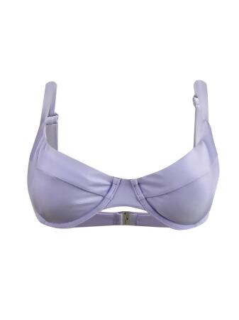 Jonathan Simkhai Women's Lia Satin Swim Top Separates Swimsuit (M, Orchid) 