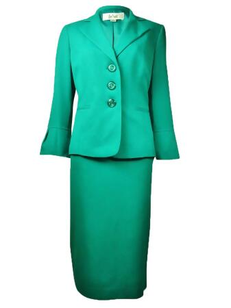 Le Suit Women's Country Club Solid Skirt Suit - 8