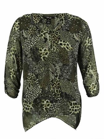 Style Co. Women's Animal Print Blouse - 0X