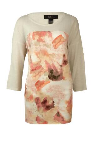 Style Co. Women's Watercolor Printed Sweater - M