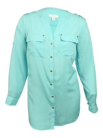 Charter Club Women's Roll-Tab Buttoned Military Shirt - 2X