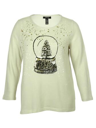 Style Co Women's Metallic Print Design Sweater - 1X