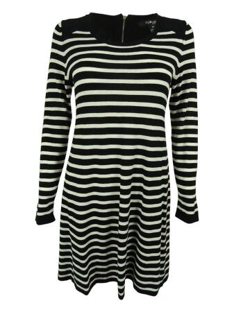 Style Co. Women's Striped A-Line Sweater Dress - PXS