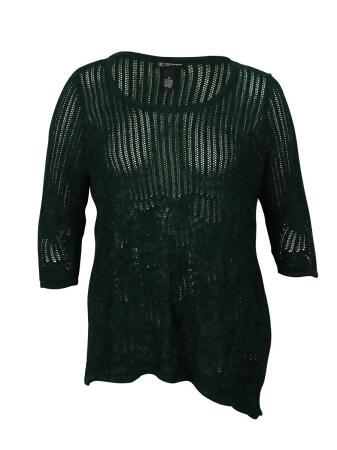 Inc Women's Metallic Knitted Tunic Sweater - 0X