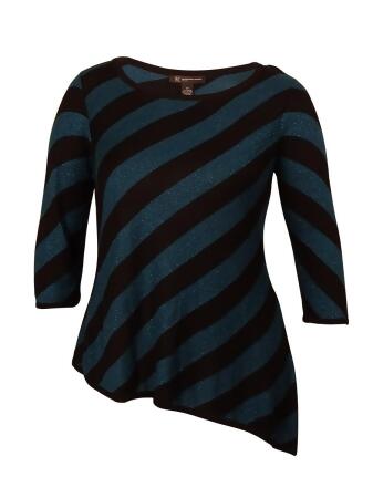 Inc Women's Scoop Neck Striped Sweater - 0X
