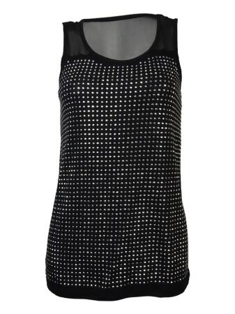 Inc International Concepts Women's Studded Illusion Knit Top - PM