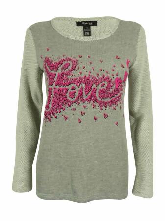 Style Co. Women's Print Embellished Sweatshirt - PS
