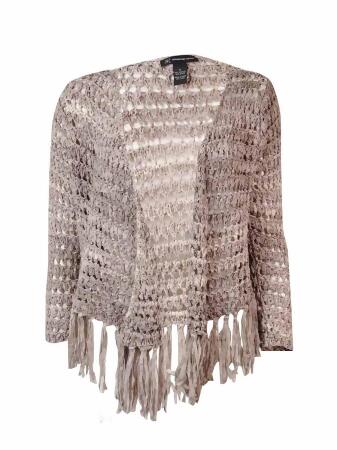 Inc International Concepts Women's Fringed Open Cardigan - S