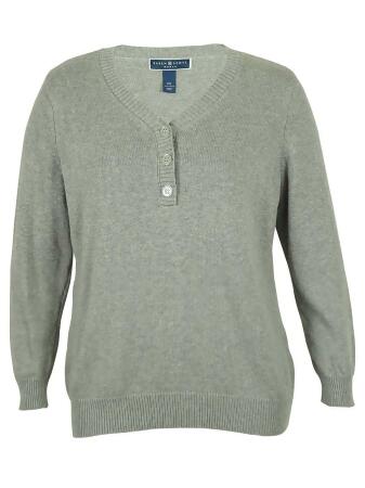 Karen Scott Women's V-Neck Button Detailed Sweater - 1X